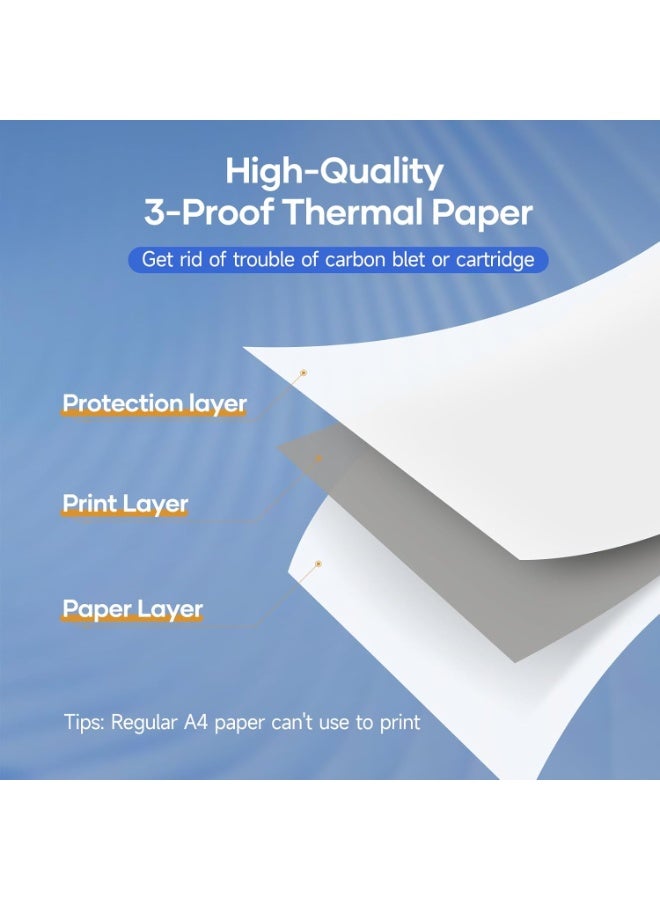 iDPRT A4 Thermal Paper - 210 x 297 mm Continuous Printing Paper (200 Sheets), Compatible with MT610/iDPRT/HPRT Portable Thermal Printers & Document Printers - Image 3