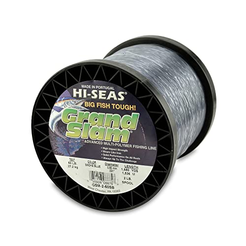 Hi-Seas Grand Slam Monofilament Line, 60 lb / 27.2 kg Test, .031 in / 0.80 mm Dia, Smoke Blue, 1680 yd / 1536 m - Image 1