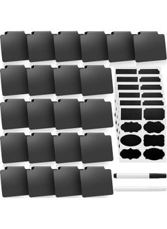 Chinco 29 Pieces Basket Labels Clip On For Storage Bins Includes 22 Kitchen Bin Label Holder Removable Pvc Clip Label Holders For Baskets And 2 Chalk Markers For Storage Basket (Black)  - Image 2