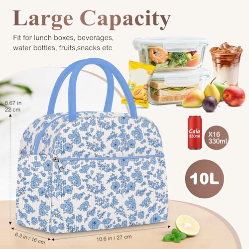 KUBYA Lunch Bag Lunch Box for Women, Cute Corduroy Insulated Reusable Work Leakproof Simple Adults Large Lunch Boxes Tote Bag Men Cooler Bag - Image 3