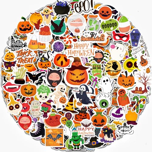 KASANYER 300Pcs Halloween Stickers for Kids Teens Adults, Waterproof Non-Repeating Vinyl Bulk Halloween Pumpkin Stickers for Holiday Party Favors Classroom Crafts Gifts Prizes Decorations - Image 1