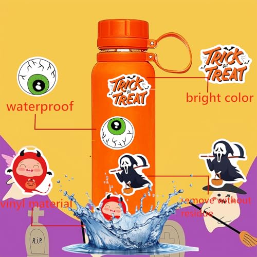 KASANYER 300Pcs Halloween Stickers for Kids Teens Adults, Waterproof Non-Repeating Vinyl Bulk Halloween Pumpkin Stickers for Holiday Party Favors Classroom Crafts Gifts Prizes Decorations - Image 2