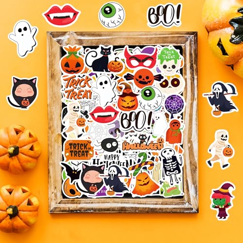 KASANYER 300Pcs Halloween Stickers for Kids Teens Adults, Waterproof Non-Repeating Vinyl Bulk Halloween Pumpkin Stickers for Holiday Party Favors Classroom Crafts Gifts Prizes Decorations - Image 3