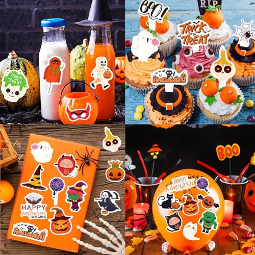 KASANYER 300Pcs Halloween Stickers for Kids Teens Adults, Waterproof Non-Repeating Vinyl Bulk Halloween Pumpkin Stickers for Holiday Party Favors Classroom Crafts Gifts Prizes Decorations - Image 5
