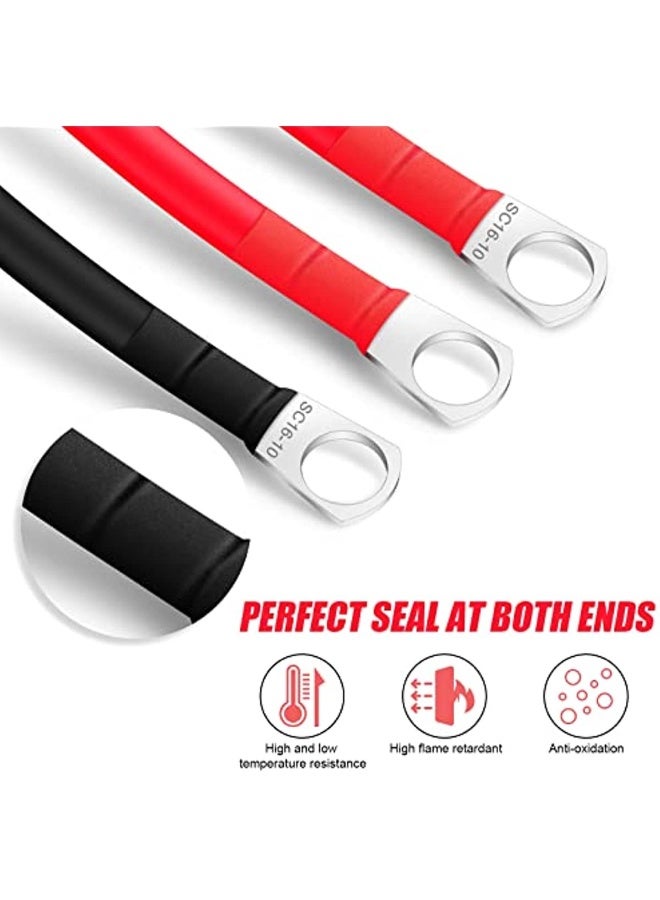 Pack Of 2 Battery Cables M10 30 Cm Battery Cable 12 V Battery Cable 16 Mm² Copper Ground Cable Motorcycle Battery Cable With 2 Eyelets For Motorcycle Solar Car Battery - Image 4