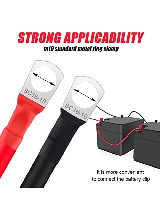 Pack Of 2 Battery Cables M10 30 Cm Battery Cable 12 V Battery Cable 16 Mm² Copper Ground Cable Motorcycle Battery Cable With 2 Eyelets For Motorcycle Solar Car Battery - Image 5