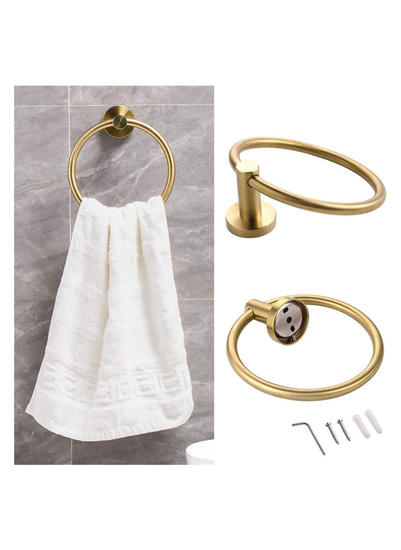 4-Piece Stainless Steel Wall Mounted Bathroom Hardware Set Brushed Gold Towel Rack Set included Robe Towel Hooks Toilet Paper Holder and Towel Ring - pzsku/ZD03C307CF1099AFC9EB1Z/45/_/1694245629/d83de453-af1e-4d6d-8653-e771f8b3d624