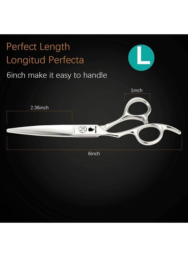 SMITH CHU Professional Razor Blades Salon Left Handed Hair Cutting Scissors - Barber Shears for Left Hand - 6.0" Japanese 440 C Stainless Steel Left Handed Scissor… - Image 3