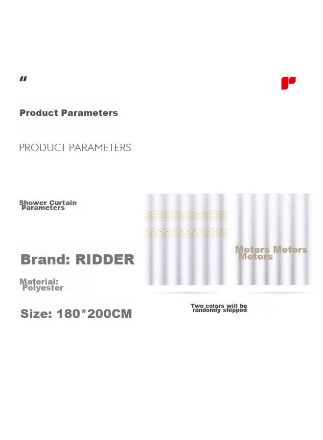 Ridder German Imported Shower Curtain, Waterproof Curtain, Bathroom Parion, Shower Screen, Bathing Curtain, 180*200cm - Image 2