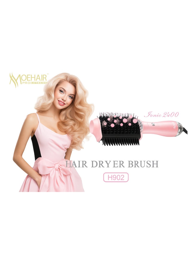 موهير فرشاة شعر من موهير مزدوجة بمشط 2 ف1  لتصفيف الشعر وتجفيف وعلاج هيشان 2400 واط الشعر بتقنية الأيونات والكراتين لحماية الشعر H902 - Image 1