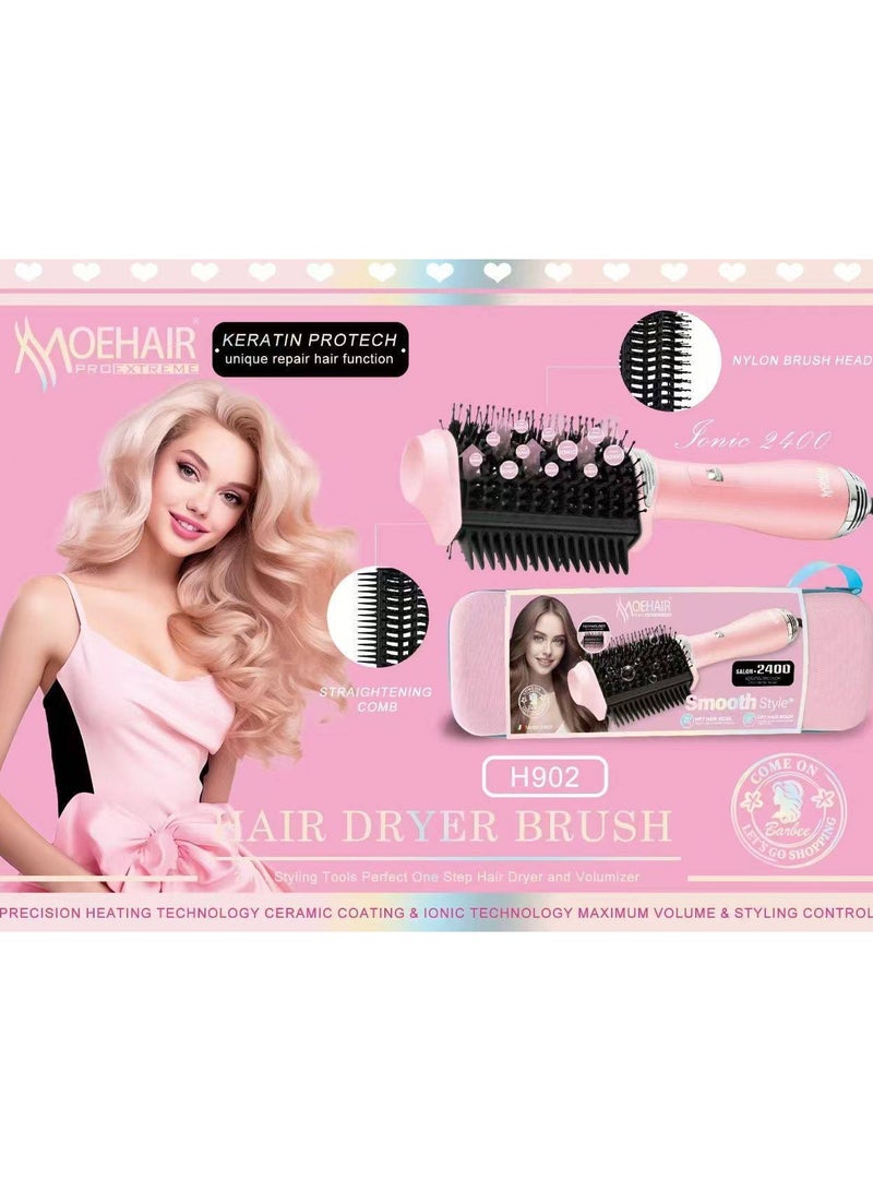 موهير فرشاة شعر من موهير مزدوجة بمشط 2 ف1  لتصفيف الشعر وتجفيف وعلاج هيشان 2400 واط الشعر بتقنية الأيونات والكراتين لحماية الشعر H902 - Image 2