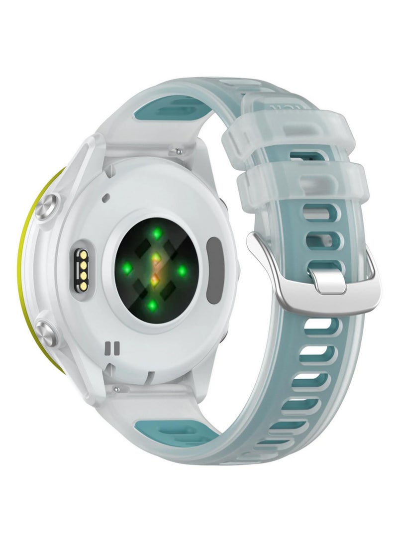 1PCS 20mm Transparent Two Tone Silicone Strap For Garmin Forerunner 570 265 255 165 55/Vivoactive 6 5 4/Venu Sport Band Bracelet blue - Image 1