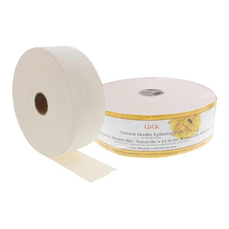 GiGi Epilating Roll for Hair Waxing/Hair Removal, Natural Muslin Epilating Roll, 2.5â€ by 100 yds - Image 1