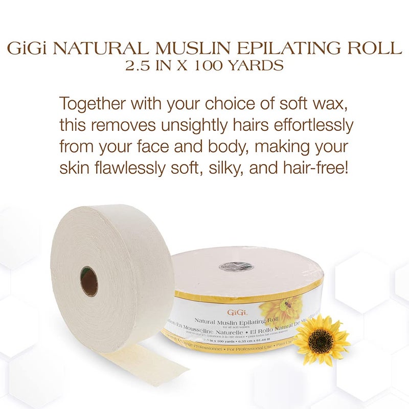GiGi Epilating Roll for Hair Waxing/Hair Removal, Natural Muslin Epilating Roll, 2.5â€ by 100 yds - Image 2