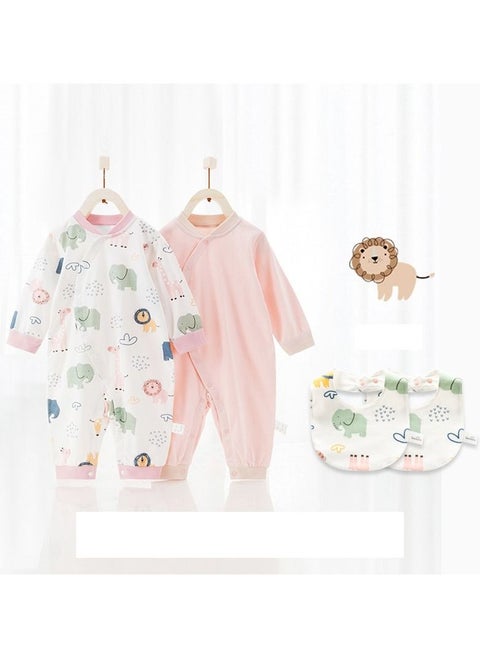 Two Jumpsuits With Long Sleeves For Babies And Toddlers With Bibs