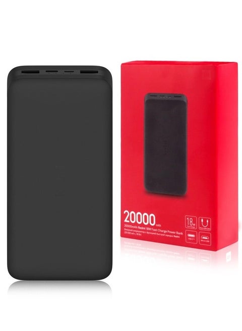 20000 MAh Ultimate Fast Charging PD Power Bank  Triple Outputs - 22.5W Power Delivery For Iphones Dual 18W Smart USB-A For Android Devices Dual Inputs Micro-USB And Type-C Black