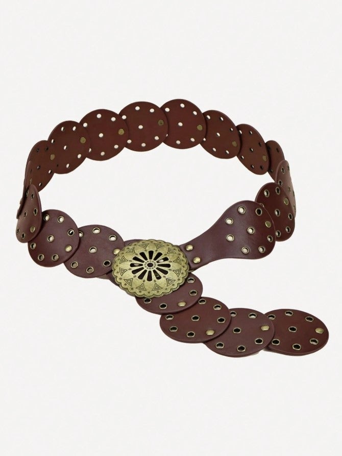 حزام وسط جلد بني حريمي - Image 2