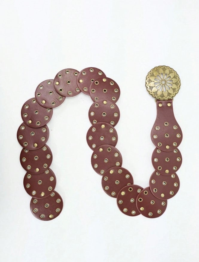 حزام وسط جلد بني حريمي - Image 4