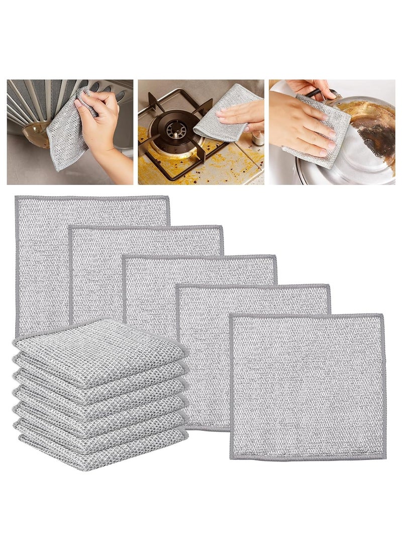 Generic Picrik 3PCS Multipurpose Wire Dishwashing Rags for Wet and Dry, Wire Dishwashing Cloth, Reusable Kitchen Cleaning Wire Dish Towels Dish Cloths, Non-Scratch Scrubbing Wire Dishcloth Rags for Kitchen.  - Image 1
