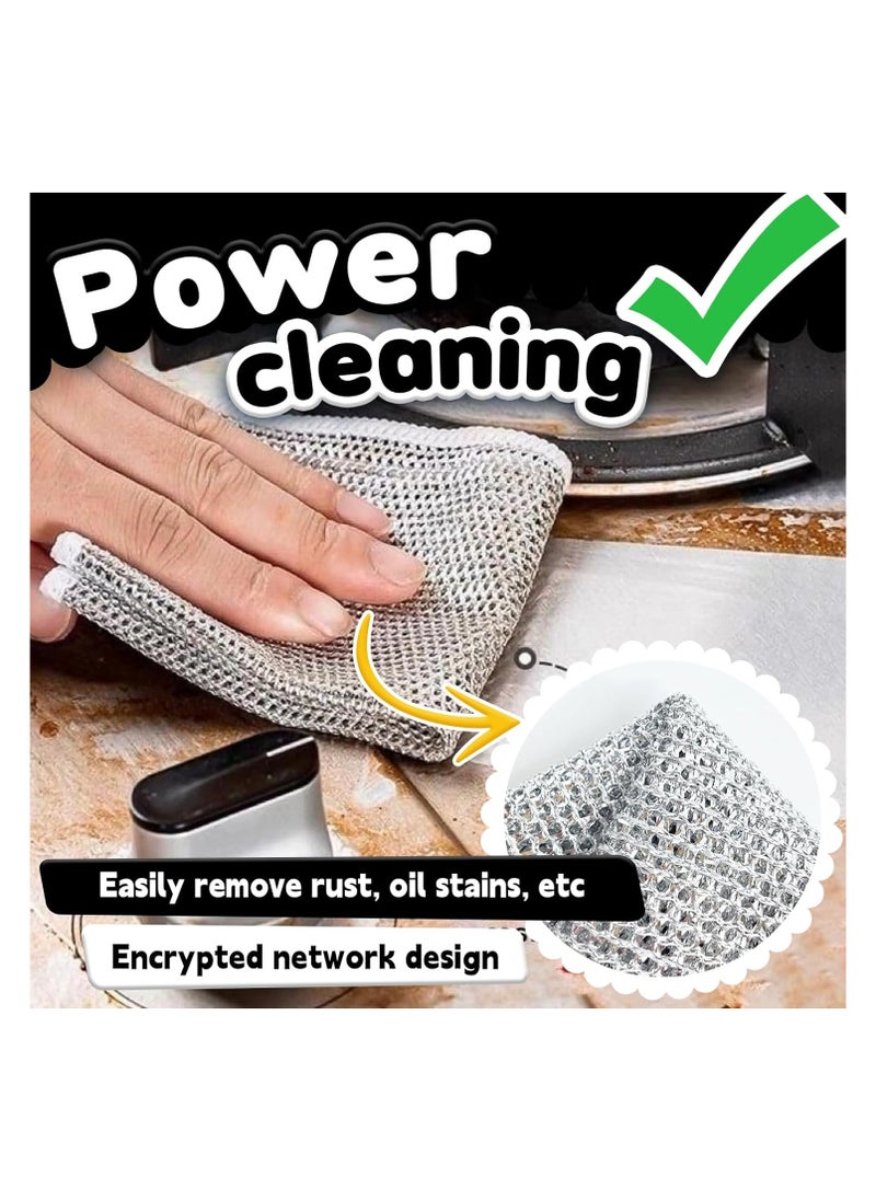 Generic Picrik 3PCS Multipurpose Wire Dishwashing Rags for Wet and Dry, Wire Dishwashing Cloth, Reusable Kitchen Cleaning Wire Dish Towels Dish Cloths, Non-Scratch Scrubbing Wire Dishcloth Rags for Kitchen.  - Image 3