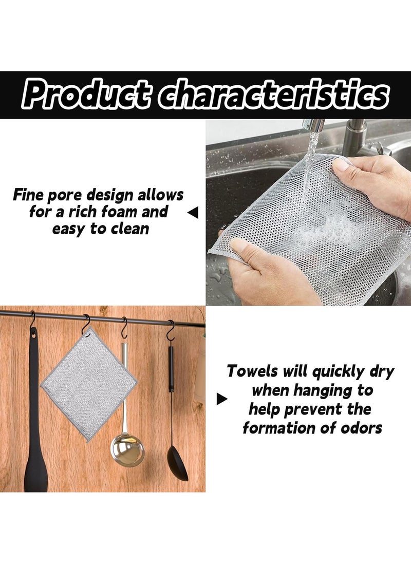 Generic Picrik 3PCS Multipurpose Wire Dishwashing Rags for Wet and Dry, Wire Dishwashing Cloth, Reusable Kitchen Cleaning Wire Dish Towels Dish Cloths, Non-Scratch Scrubbing Wire Dishcloth Rags for Kitchen.  - Image 4