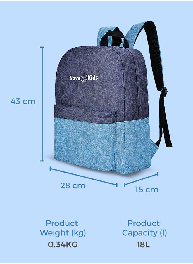 Nova kids - School Bag, 17Inch/18L - Blue - Image 1
