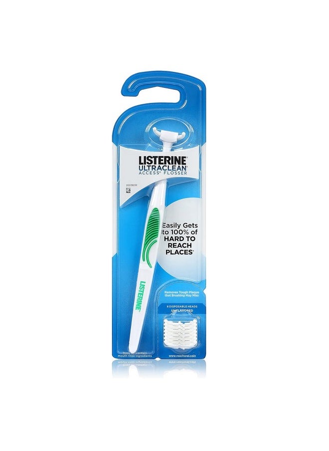 Listerine Ultraclean Access Flosser + 8 Refill Dental Flosser Heads Oral Care And Hygiene (Pack Of 2)  - Image 2