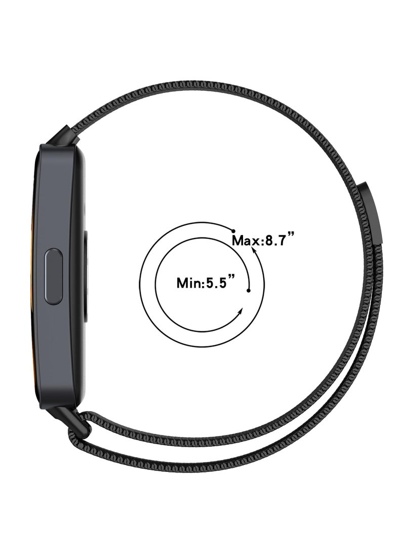 1Pcs Huawei band 8 Magnetic Metal watch band Stainless steel wristband Black - Image 3