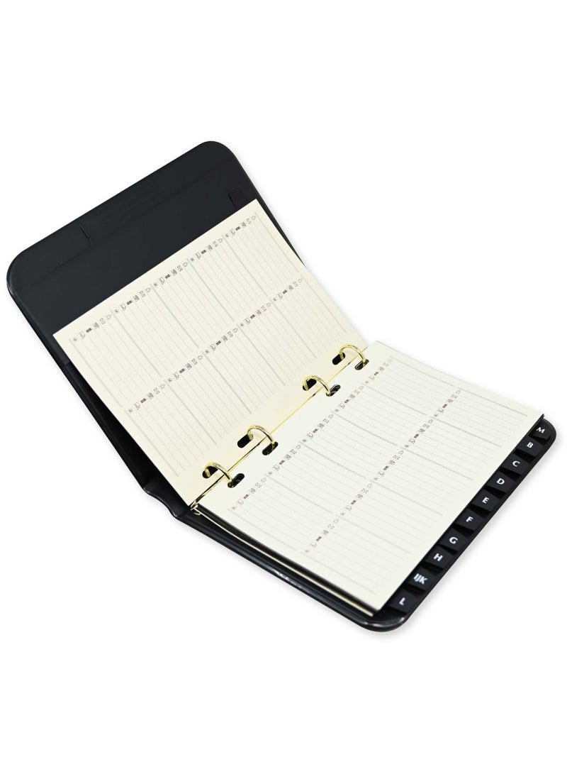 FIS 2 Pieces Telephone Address Book with Index (A to Z), Colour Lizard Black - UATL081BK - Image 1