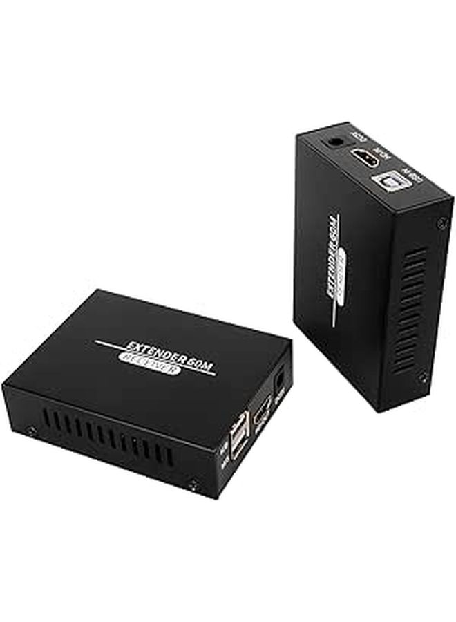 موزع HDMI USB KVM بطول 197 قدم، تردد 60 هرتز، وظيفة HD، لوحة مفاتيح وماوس عن بعد - Image 1
