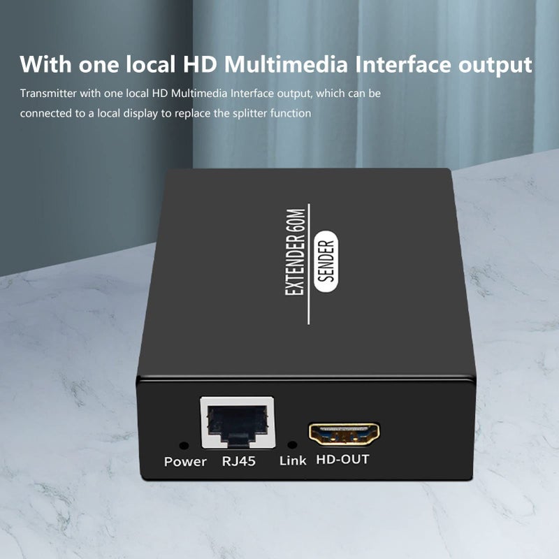 موزع HDMI USB KVM بطول 197 قدم، تردد 60 هرتز، وظيفة HD، لوحة مفاتيح وماوس عن بعد - Image 3