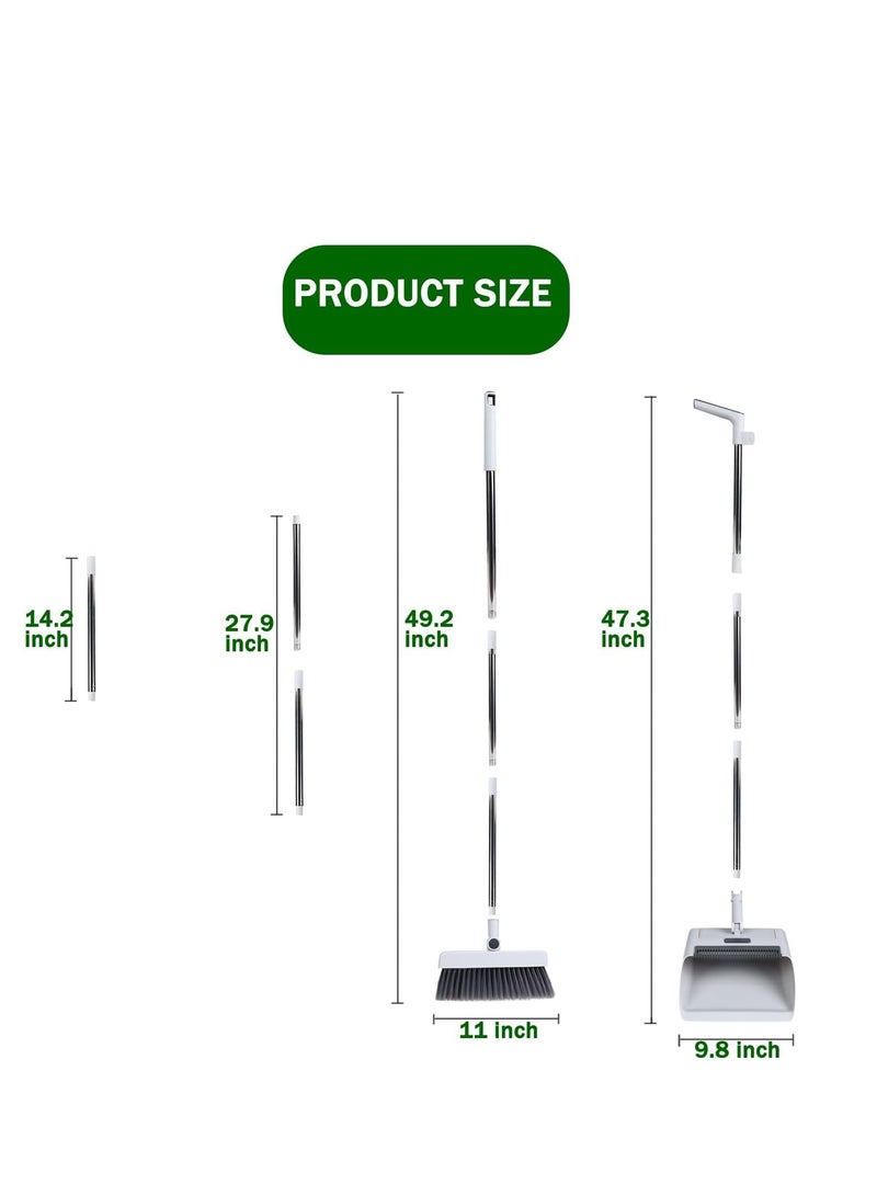 KASTWAVE Broom with Dustpan Combo Set, Broom and Dust Pan Set for Home, Kitchen Broom for Sweeping Indoor, Apartment Broom with Dustpan Set, Dust Pan with Long Handle, Tilted Broom with Stand Up Dust pan - Image 5