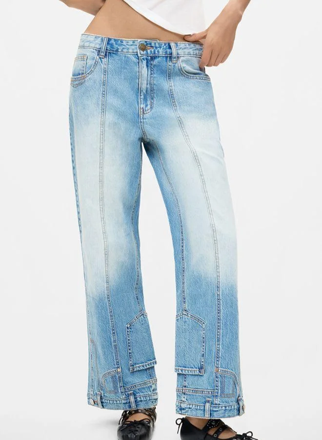 Desigual Blue Wide Leg Jeans for Women | Best Price UAE