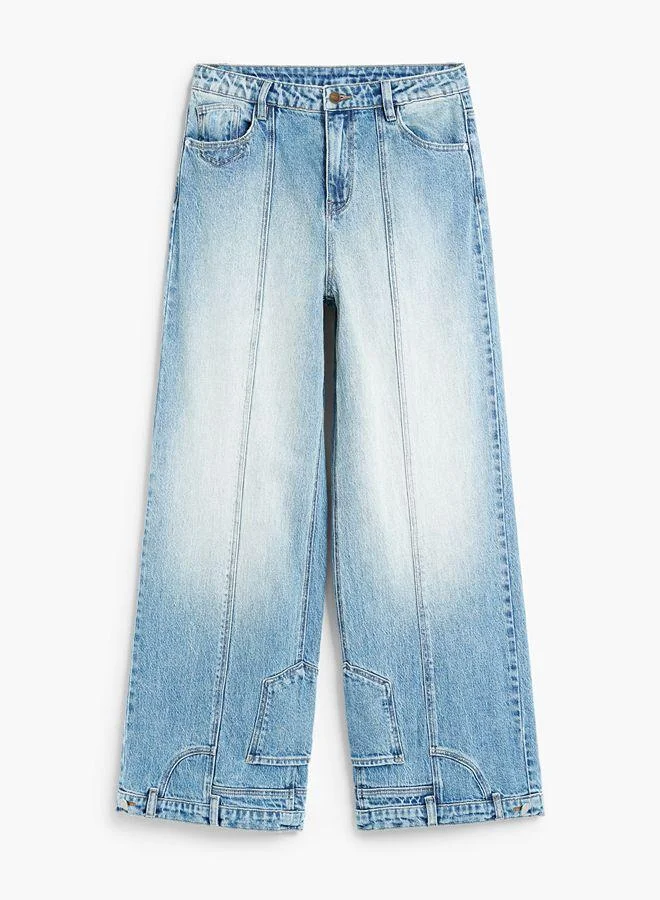 Desigual Blue Wide Leg Jeans for Women | Best Price UAE