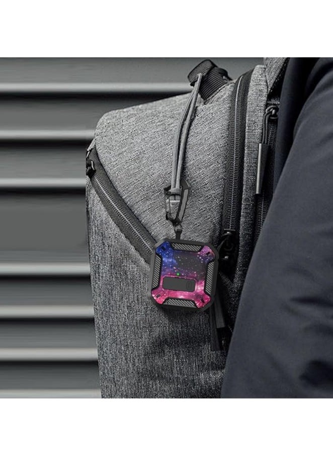ماركة غير محددة - جراب متوافق مع AirPods 4، غطاء جراب بقفل آمن لسماعات Apple Airpods 4 مع خاصية إلغاء الضوضاء النشطة 2024، Airpods 4 مع سلسلة مفاتيح، حماية قوية من السقوط (سماء مرصعة بالنجوم) - Image 1