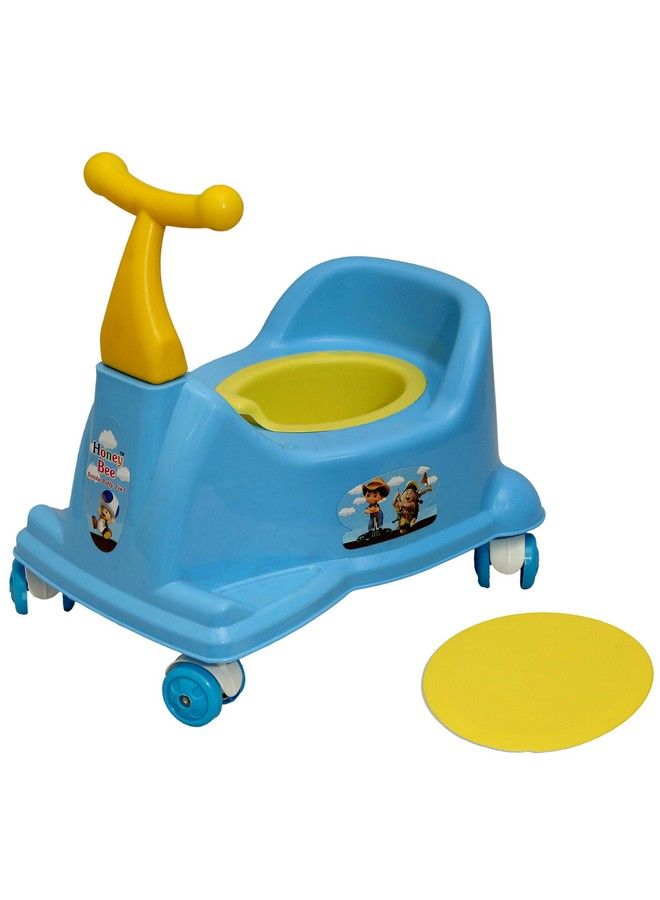 Goyal's Scooter Style Baby Potty Seat With Wheel And Removable Bowl For Kids (Blue) - Image 3