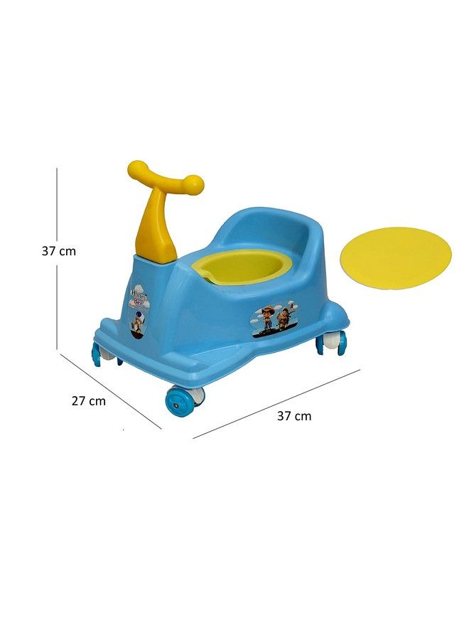Goyal's Scooter Style Baby Potty Seat With Wheel And Removable Bowl For Kids (Blue) - Image 5