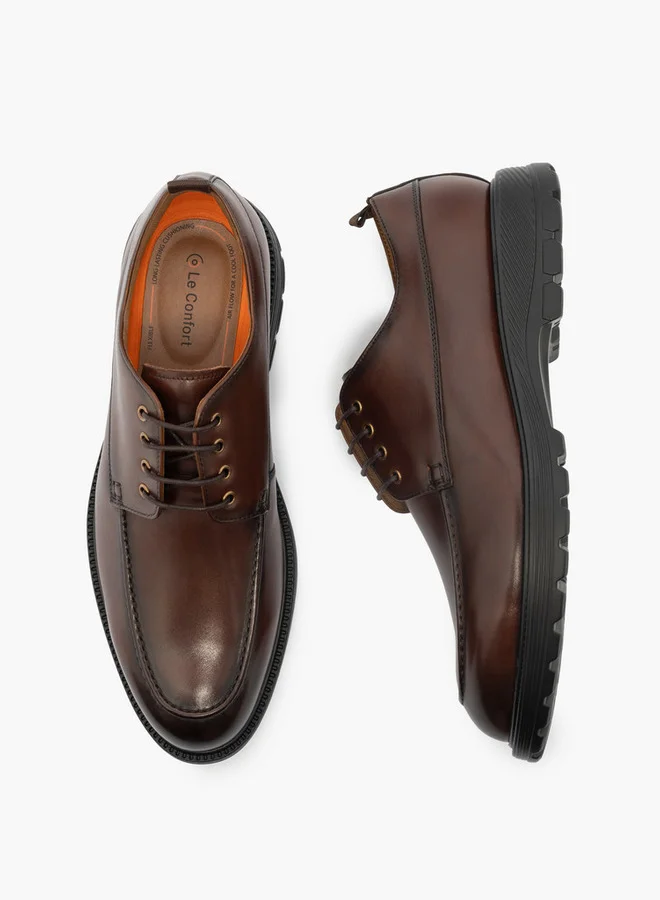 لو كونفورت Solid Lace-Up Derby Shoes