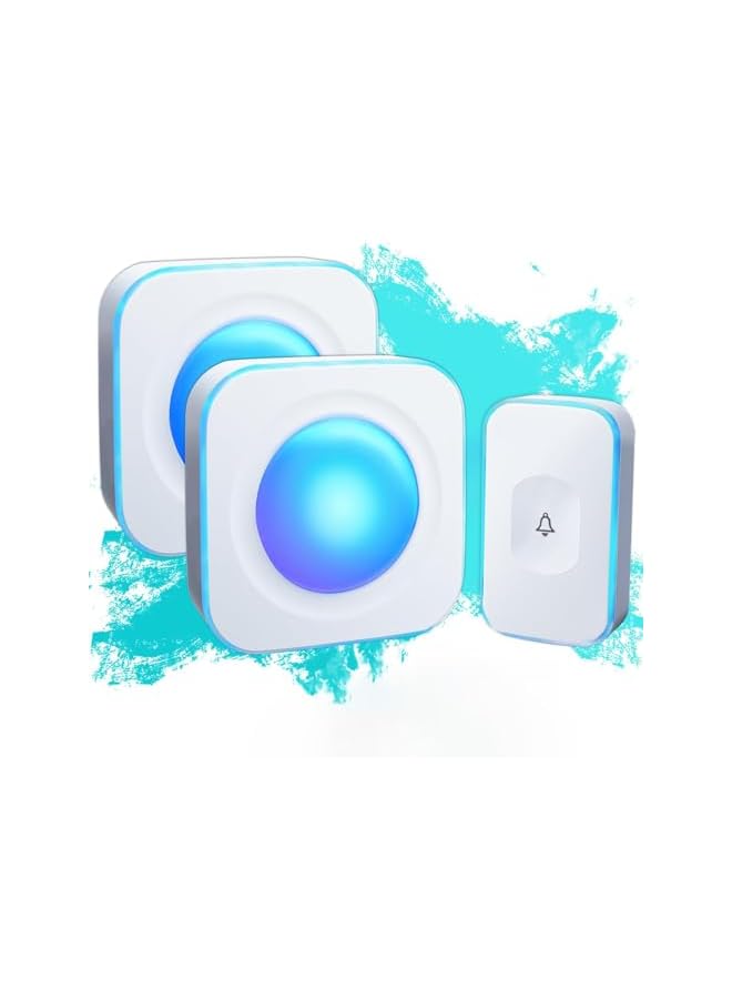 PROMASS promass Wireless Doorbell, Battery Operated Waterproof Door Bell Kit with 2 Receivers Kit and 1 Touch Button, 36 Chimes, 4 Level Volumes Ring Doorbell Wireless for Home and Office (White)  - Image 2