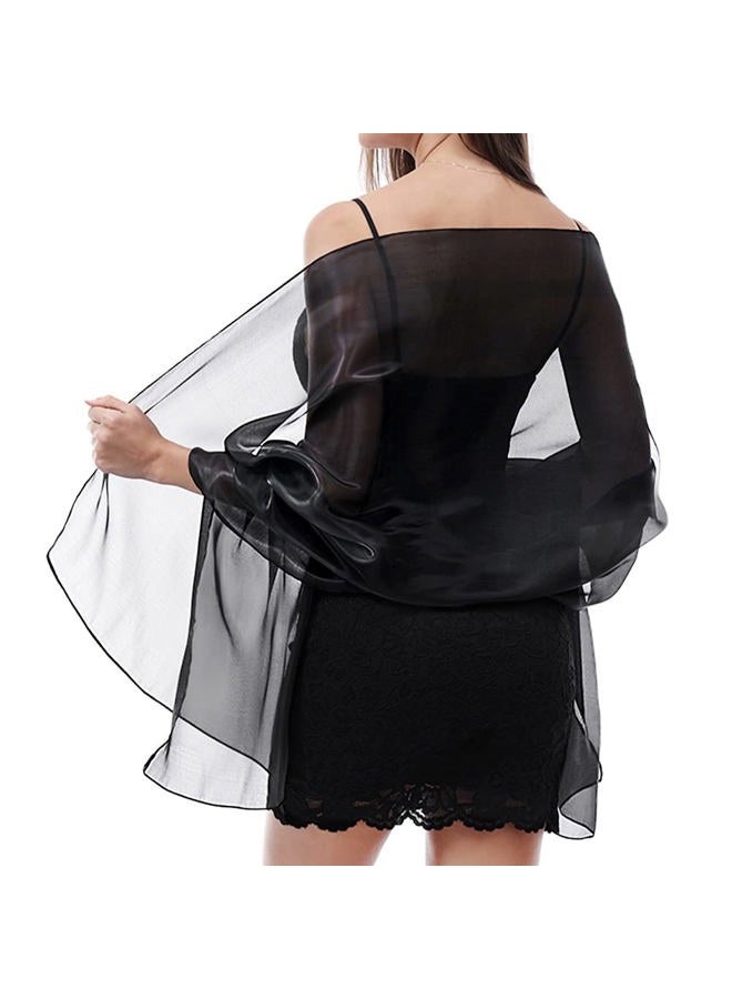 Ladiery Silky Shawls and Wraps for Evening Dresses: Women Sheer Soft Bridesmaid Wedding Formal Party Organza Shawl - Image 1