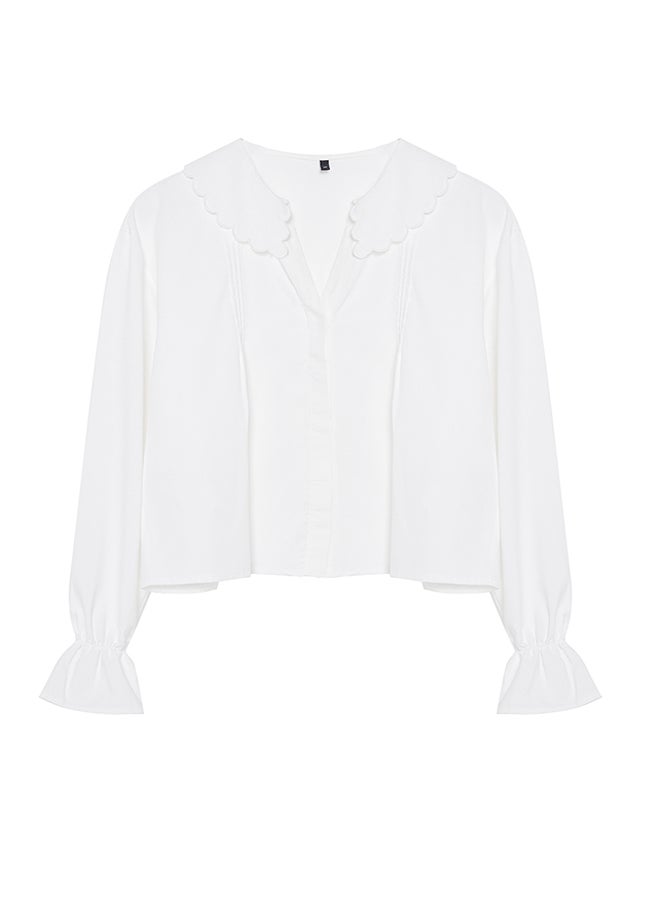 trendyol - Ecru Ribbed Woven Shirt TWOSS24GO00197 - Image 1