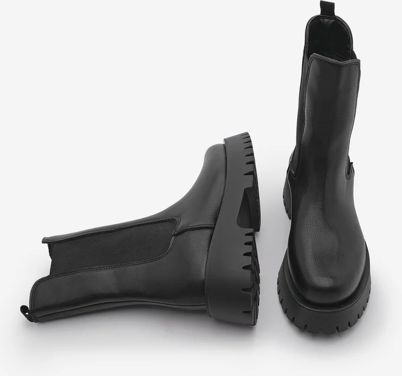 MARJIN Women's Thick Sole Elastic Side Band Boots Zemes