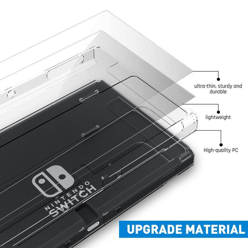 FANPL [Improved Version] Dockable Clear Case for Nintendo Switch OLED 2021, FANPL Protective Case Cover for Switch OLED and Joy Con Controller - Strong and Durable, Not Easy to Fall Off (Clear) - Image 5