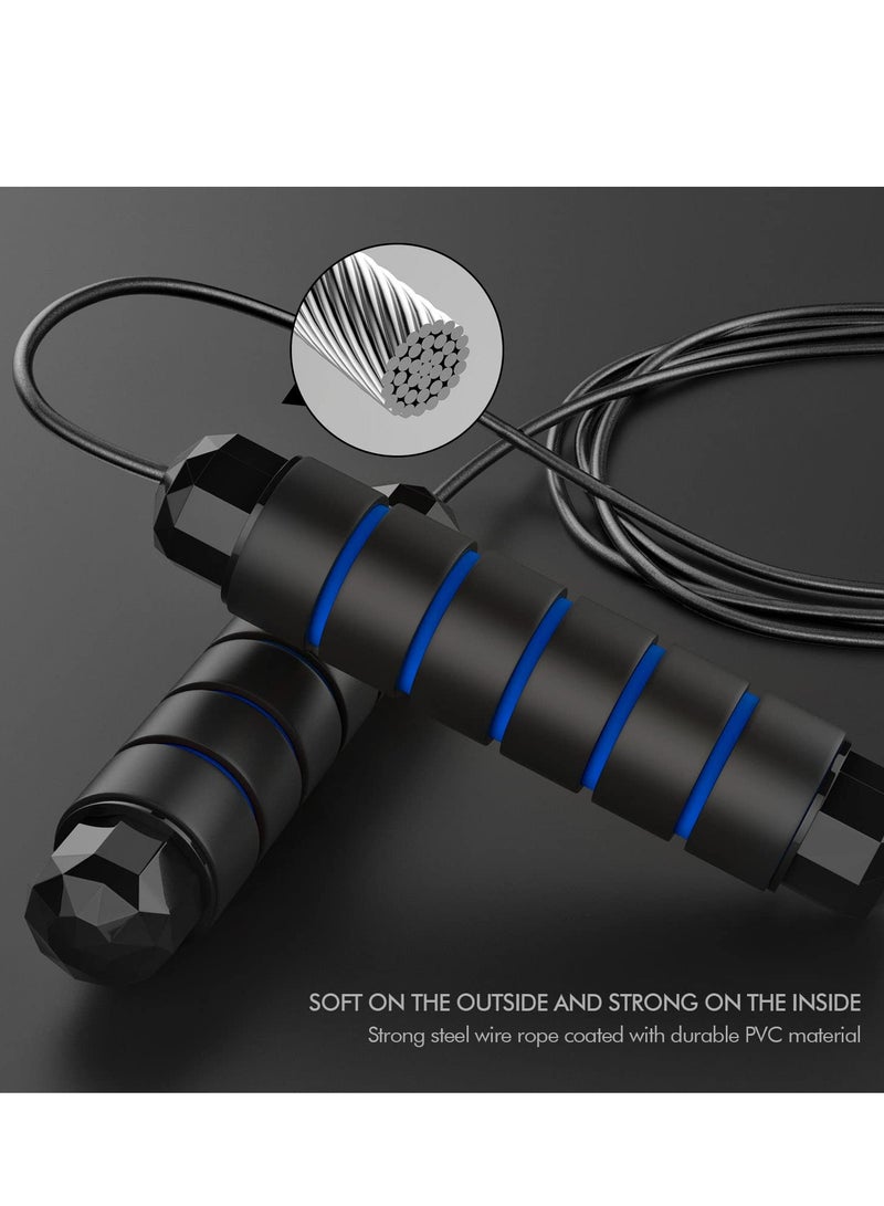 حبل القفز، حبل القفز مع مقبض الرغوة القابل للضبط، حبل القفز السريع الحر المشابك مع محامل الكرات من أجل اللياقة البدنية، مناسب لللياقة البدنية، التمارين المنزلية وجسم رشيق - Image 3