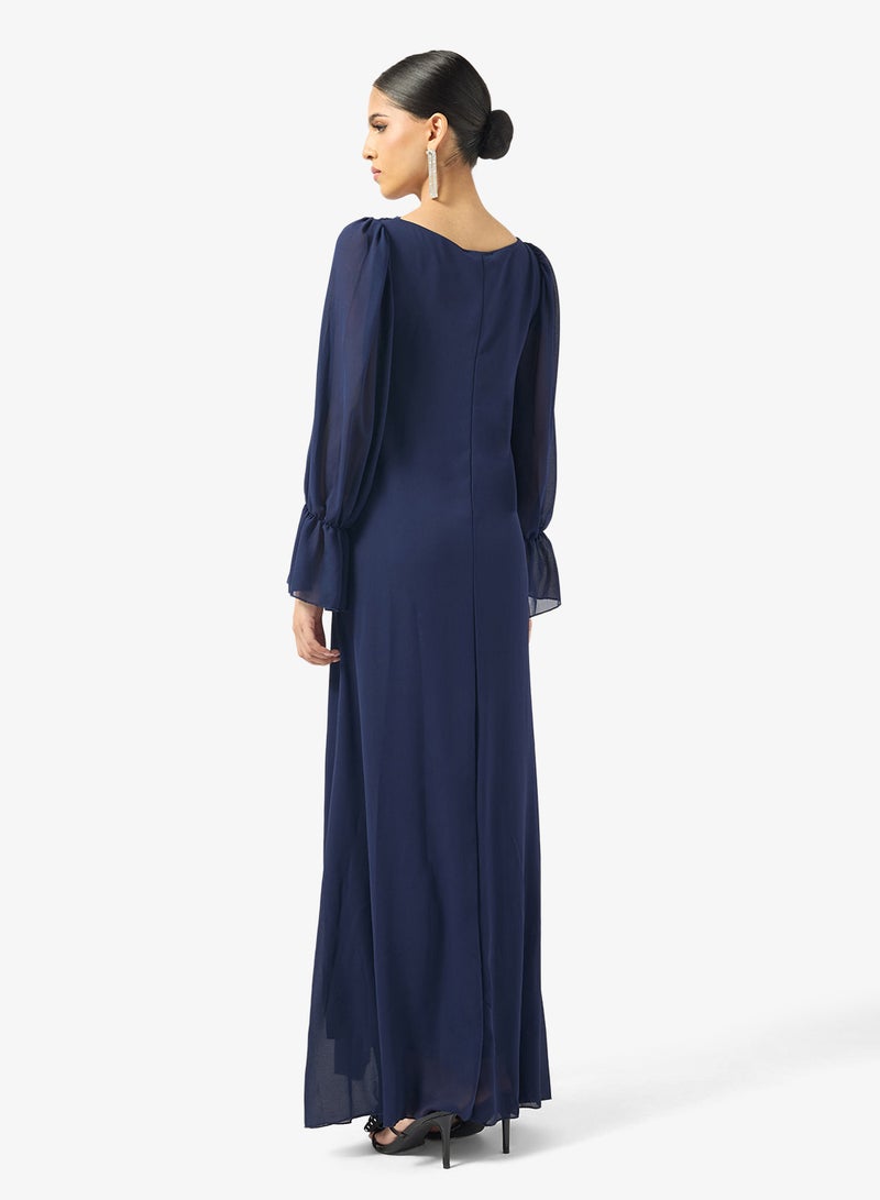 Khizana Embroidered Dress With Puff Sleeves - Image 2