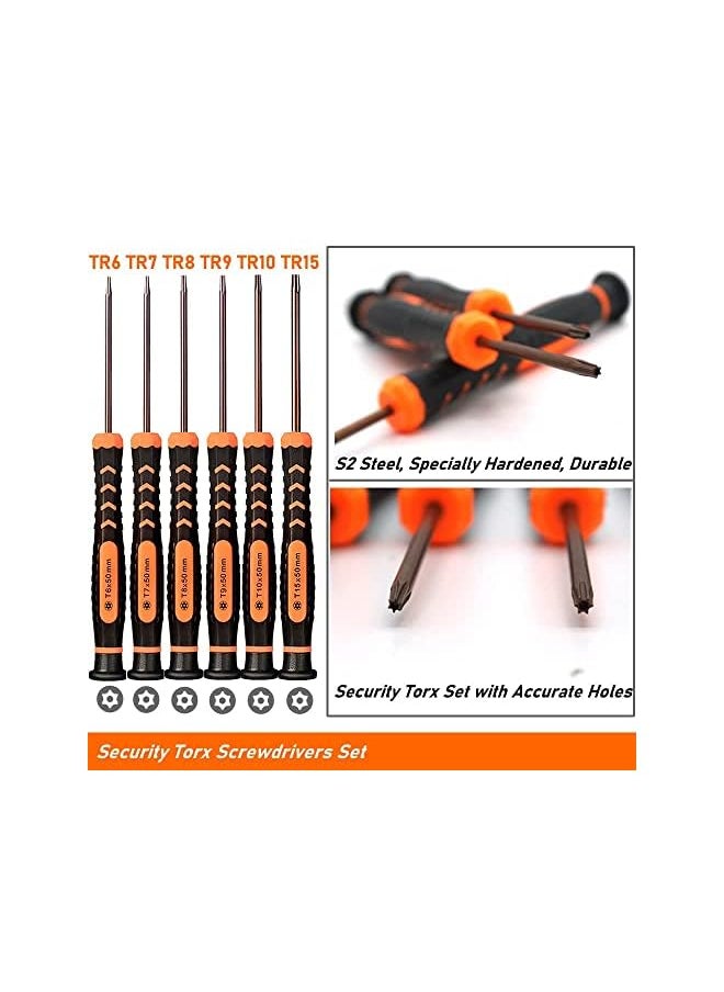 Excefore - Screwdriver Set Of T2 T15 10 Piece Magnetic Small Torx Security Screwdrivers With T2 T3 T4 T5 T6 T7 T8 T9 T10 T15 Star Screwdriver Tool Kit For Xbox Ps3 Ps4 Knife Computer And Other Device - Image 1