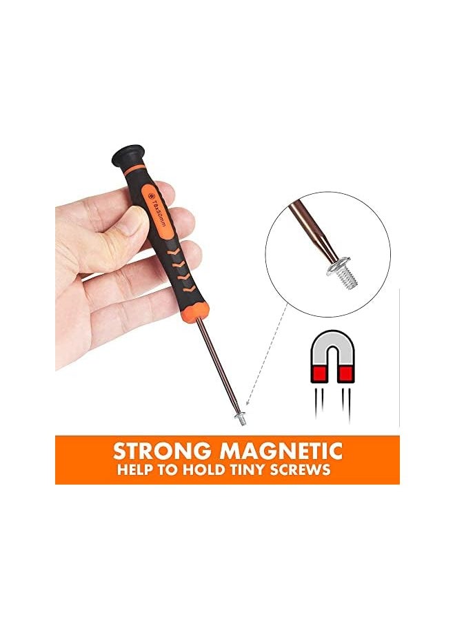 Excefore - Screwdriver Set Of T2 T15 10 Piece Magnetic Small Torx Security Screwdrivers With T2 T3 T4 T5 T6 T7 T8 T9 T10 T15 Star Screwdriver Tool Kit For Xbox Ps3 Ps4 Knife Computer And Other Device - Image 1