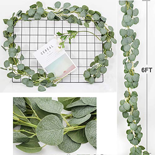 DearHouse 2PCS Eucalyptus Garlands Artificial Greenery Garland Faux Silk Eucalyptus Vines Wedding Backdrop Wall Decor Flower Arrangement - Image 4