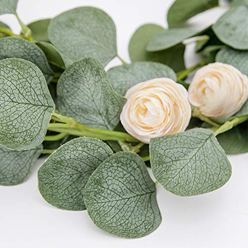 DearHouse 2PCS Eucalyptus Garlands Artificial Greenery Garland Faux Silk Eucalyptus Vines Wedding Backdrop Wall Decor Flower Arrangement - Image 3