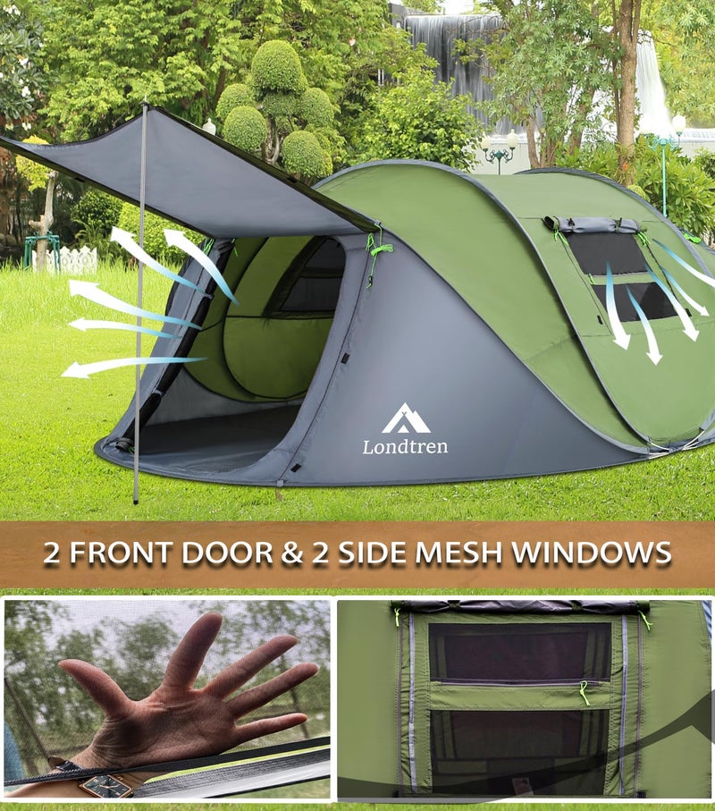 Londtren 4-5 Person Easy Pop Up Tent Waterproof Automatic Setup 2 Doors-Instant Family Tents for Camping Hiking & Traveling - Image 4